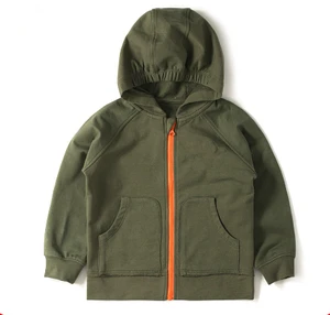 Wholesale high quality children 100% cotton zipper hoodie jacket