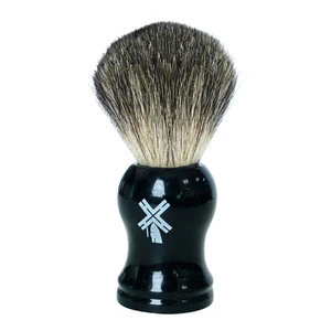 Wholesale High Quality Handmade Black Wooden Handle Beard Brush Own Brand Badger Hair Shaving Brush