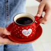 Wholesale new design home goods tea cup colorful coffee ceramic cup set with saucer