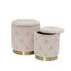 Wholesale Nordic Luxury Round Foot Stool Ottomans With Storage
