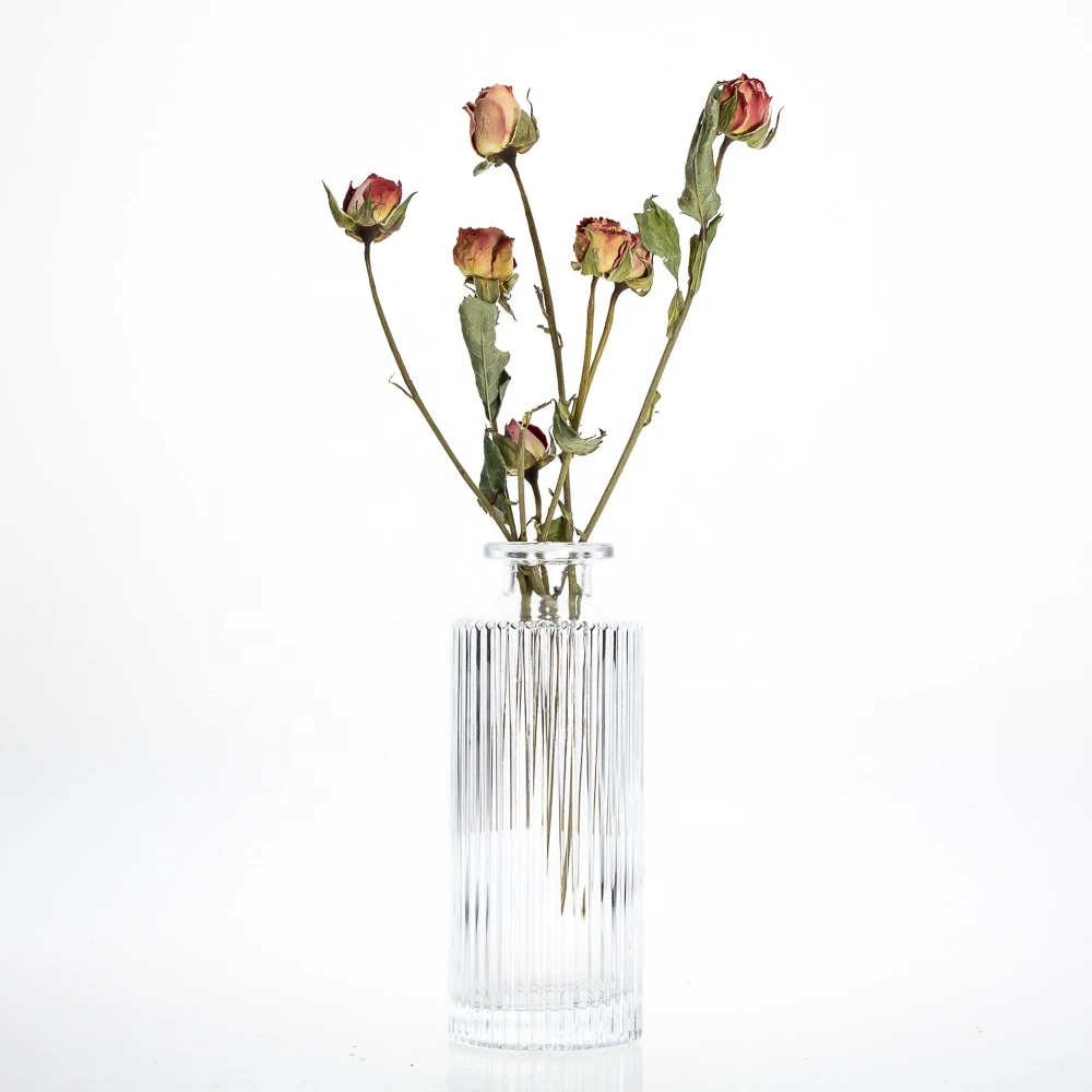 Wholesale Nordic Style Luxury Crystal Glass Clear Flower Vase for Home Decor