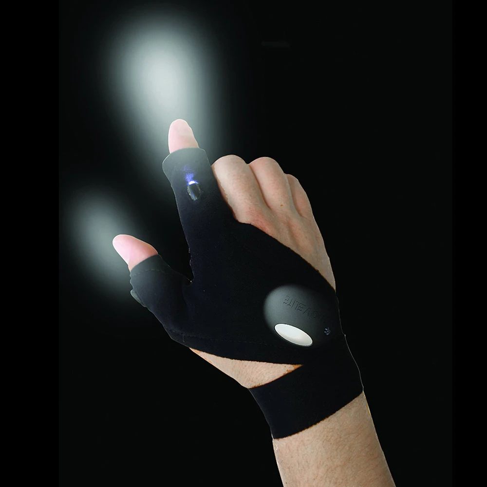 Wholesale Outdoor LED fishing gloves lighting cycle gloves custom with lights luminous sport bike half finger gloves
