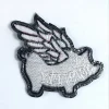 Wholesale Pink Flying Happy Pig Style Embroidery Iron On Embroidered Patch