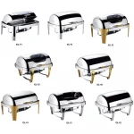 Wholesale restaurant hotel supplies roll top chafing buffet stove with window roll top chafing buffet food warmers