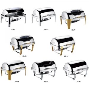 Wholesale restaurant hotel supplies roll top chafing buffet stove with window roll top chafing buffet food warmers