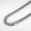 Wholesale Stainless Steel Silver Cuban Link Wide Chain Necklace