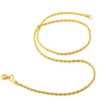 Wholesale stainless steel women men twisted rope gold chain in chain necklace