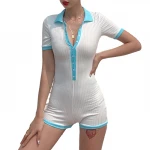 Wholesale summer girls short sleeve jumpsuits street fashion clothing bodycon woman jumpsuits