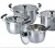 Import Wholesale supplier 10 pcs stainless steel steamer pot set with glass lids from China