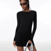 womens fashion long sleeves shirt back crossover backless compression sports active wear tennis dress