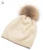 Import Womens Pure Cashmere beanie hat pom pom beanie Raccoon Fur ball Knit Beanie Slouchy Hat from China