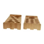 Wooden bamboo bar tasting accessory shot glass holder tray for barware