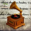 Wooden Music Box Crafts Holiday Gifts Custom Logo Phonograph Music Box Mechanism