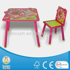 Wooden pencil shaped kids table and chair set/child furniture