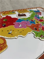 Wooden World Map Geography and Journey Learning USA Magnetic Map Puzzle Kids Educational Game