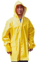 yellow pvc polyester rain coat