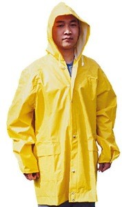 yellow pvc polyester rain coat