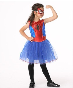 Yiwu Kids Halloween Cosplay Costumes Spider Girl Dress Baby Performance Costume With Mask EK211