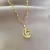 Import Fashion Crystal Gold Necklace Women Moon and Heart Pendant Necklace from China