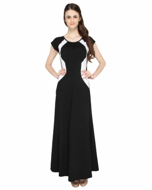 Black A-line Maxi Length Dress