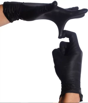 Heavy Duty Strong Disposable Glove Black Vinyl PVC Nitrile Gloves