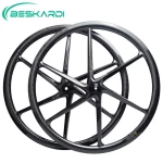 700C 6 Spoke Carbon Wheels Ceramic Bearing 11 Speed Clincher Road Bicycle Parts BESKARDI UCI Standard