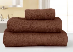 3 Piece Dark Brown Towel Set
