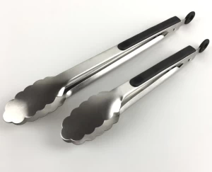430 stainless steel silicone bbq tongs