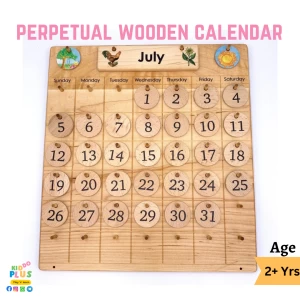 Perpetual wooden calender kiddo plus