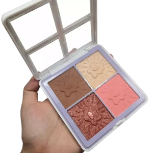 Newest Highlighter Case Blush and Pressed Highlighter Shimmer Powder palette Makeup Private Label With Mirror