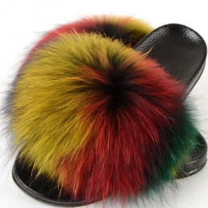 Customized comfort and leisure Indoor and outdoor fur slippers woman