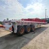 40 Foot 3-Axle Steel Flatbed Semi Trailer Fixed Containers