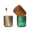 Clear Mouthwash Cup, Simple Couple Toothbrush Cup, Plastic Gargle Cup, Household Bathroom Tumbler With Tray, Transparent