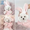Cute rabbit ear cat puppy outfit spring/autumn plus velvet pet clothes