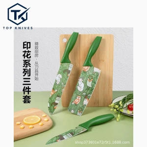 topknivesllc Printed Kitchen Knife and Peeler Set - TKKIT-990065449818