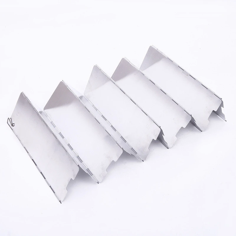 10 Plates Outdoor Gas Stove Wind Shield Foldable Camping Stove Windscreen