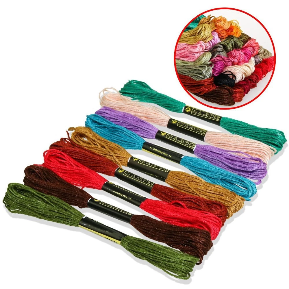 100 Color DIY Colorful Cotton Thread Embroidery Thread Cross Stitch Wiring Manual DIY Color Cotton Thread