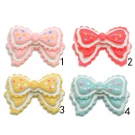 100Pcs/Bag 21*31MM Candy Color Mixed Resin Bows Tie Cravat Flatbacks Cabochons Embellishments Crafts Scrapbooking Card Making