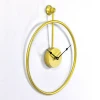 12 inch 30cm round gold modern simple  brief metal home decorative quartz wall mounted clock for living room