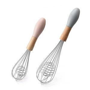 12 Inch Hand Egg Beaters With Wood Handle Stainless Steel Wire Egg Whisk Pastry Tools