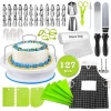 127Pcs/Set DIY Cake Decorating Set Cake Turntable Pastry Bag Nozzles Pie Shovel Baking Tools