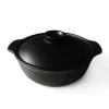 1.2L 8.3 inch black kitchen ware enameled soup Ceramic Stew Pot with handle - Best sales