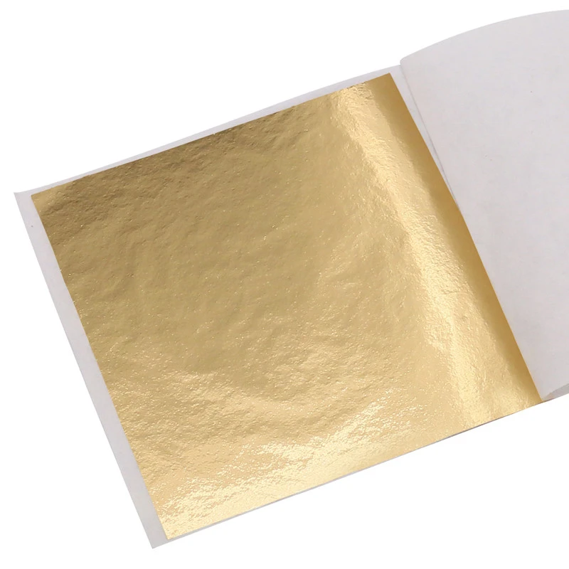 13 X 13.5 cm Gilding feuille dor Gold Leaf for Decorative Art Crafts Furniture Taiwan A Gold Foil Leaf Sheets