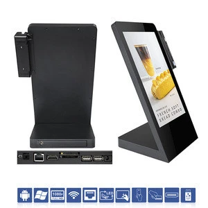 15.6 inch small size wireless table stand interactive digital touch screen payment kiosk for cafe