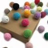 16mm(0.63in)Custom Design BPA Free Baby Crochet Wood Bead Teething for Necklaces