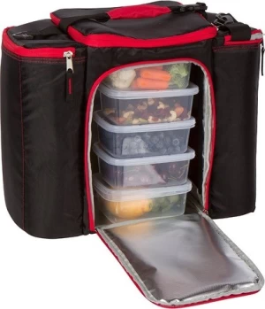 17" Fitness Insulated Cooler Picnic Bag Meal Prep Bag Cooler with Five Lunch Box