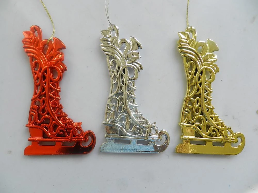 17cm Plastic Flat Skating Shoes Christmas Tree Hanging Ornaments