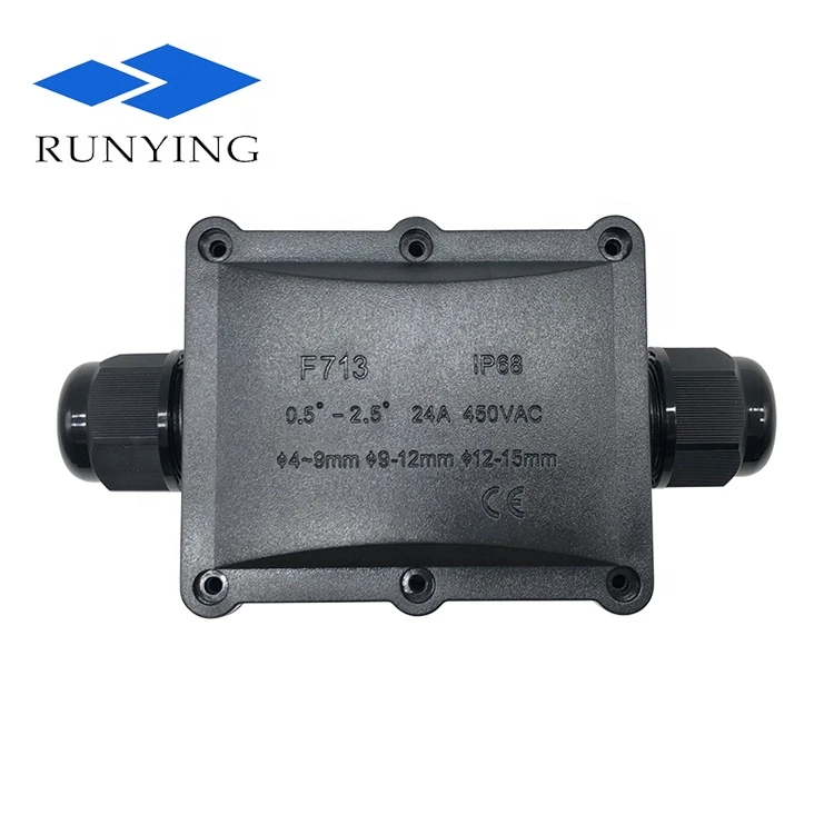 2 Way IP68 Waterproof Junction Box External PG9 Gland Electrical Junction Box Underground Cable Line Wires Power Cord Connector