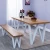 Import 2016 vintage industrial style restaurant solid wood dining bench set from China