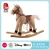 Import 2017 New custom ride on animal toy plush rocking horse with wheels for kids from China
